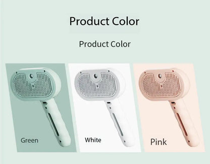 Modern Stocked ABS Cat & Dog Pet Hair Comb Spray Self-Cleaning Press Push