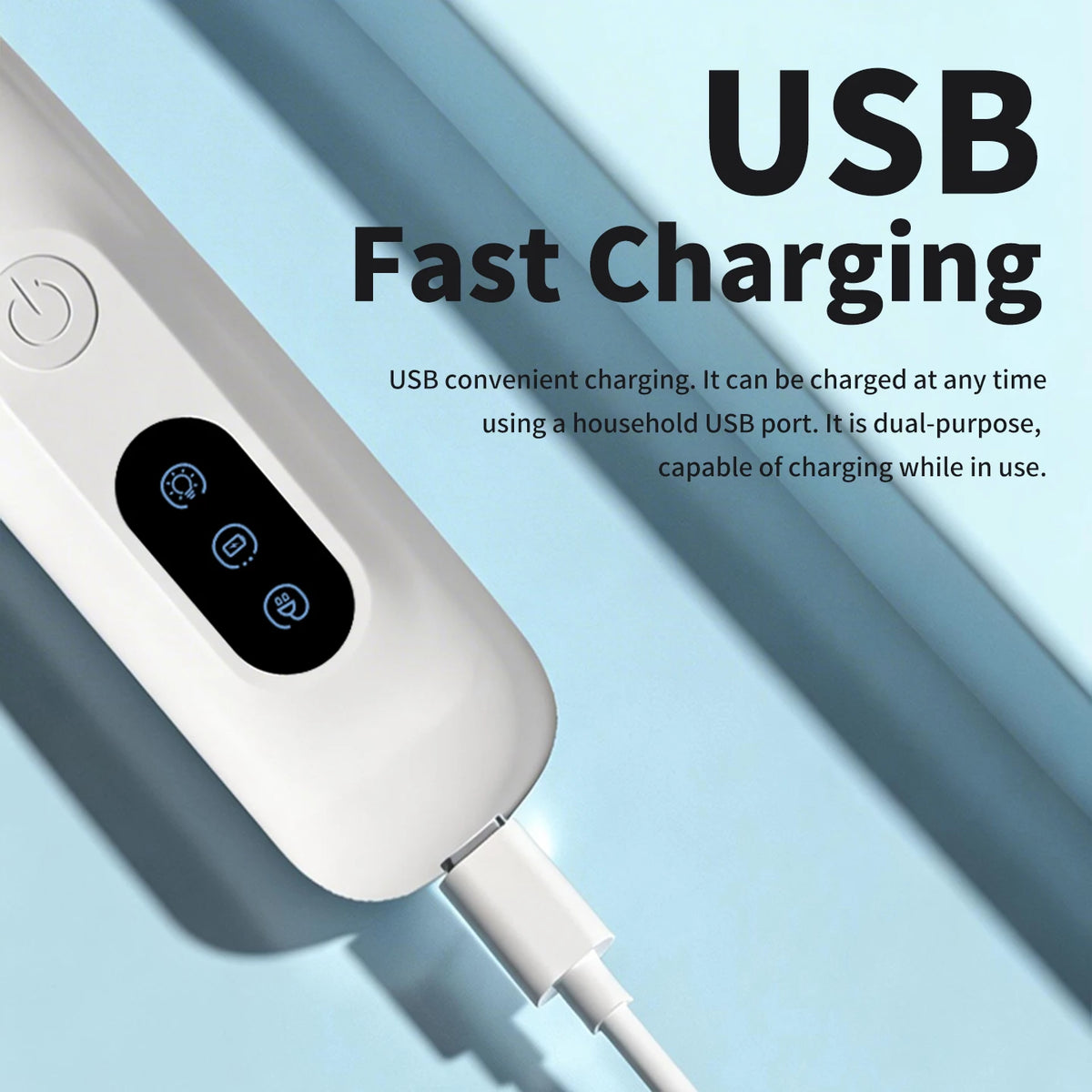 Low Noise Pet Hair Trimmer With LED Spotlight Widened 18mm Cutting Head Efficient Pet Fur Trimming USB Multi-Source Charging