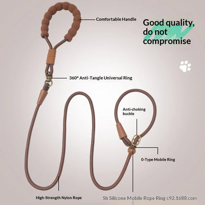 Show-Grade Adjustable Anti-Burst P-Leash P-Rope Dog Walking Leash for Outdoor Use Dog Training for Large/Medium/Small Dogs