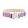 Luxury Cotton Velvet Adjustable Pet Collar Plaid Print Lightweight Dog Collar with High-quality Plastic Buckle