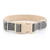 Luxury Cotton Velvet Adjustable Pet Collar Plaid Print Lightweight Dog Collar with High-quality Plastic Buckle