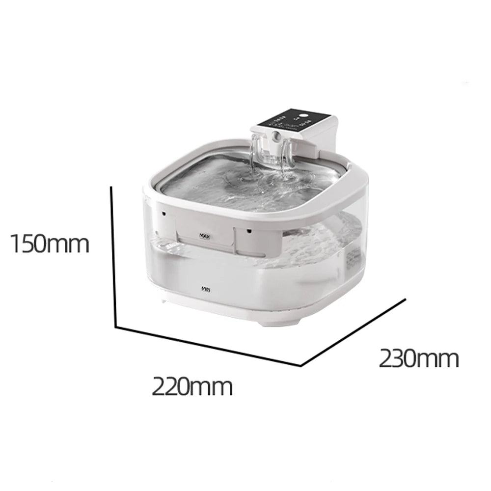 4.5L Durable Transparent Pet Water Dispenser Smart Cat Dog Water Fountain IPX6 Waterproof Wireless Rechargeable 3 Modes for Pets