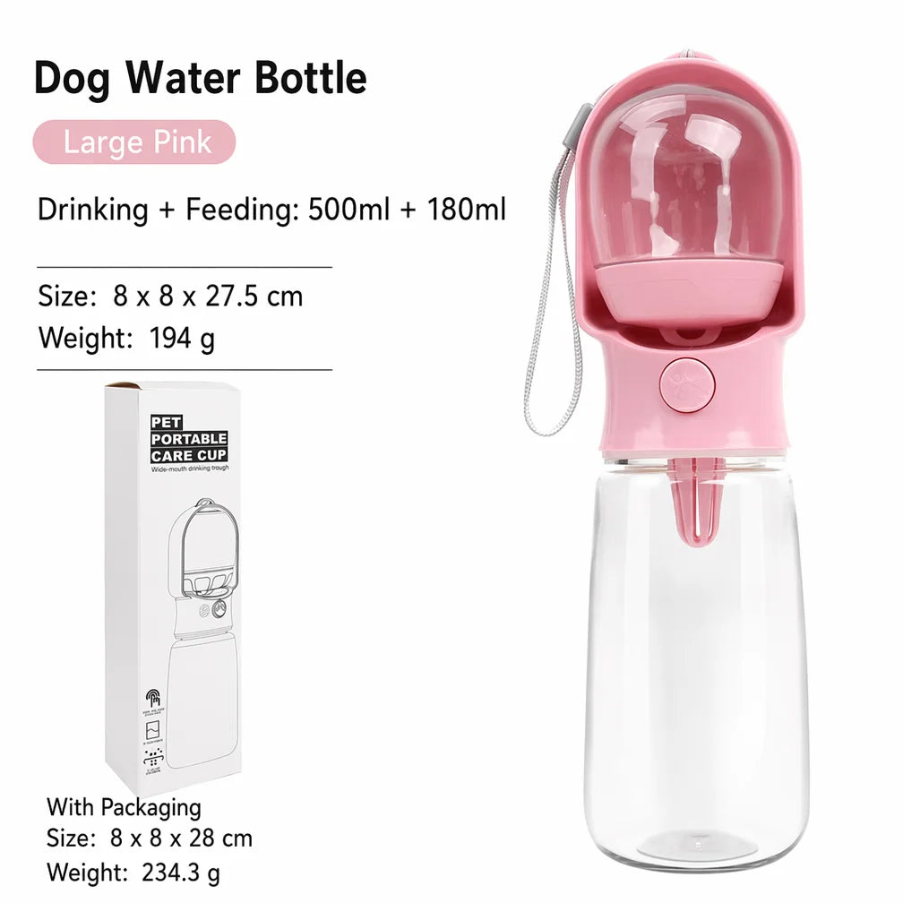 Pet Supplies Plastic Dog Cat Water Bottle & Food Storage Container Portable Outdoor Travel Cup