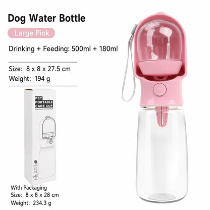Pet Supplies Plastic Dog Cat Water Bottle & Food Storage Container Portable Outdoor Travel Cup