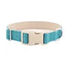 Luxury Cotton Velvet Adjustable Pet Collar Plaid Print Lightweight Dog Collar with High-quality Plastic Buckle