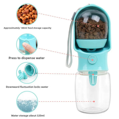 Pet Supplies Plastic Dog Cat Water Bottle & Food Storage Container Portable Outdoor Travel Cup