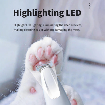 Low Noise Pet Hair Trimmer With LED Spotlight Widened 18mm Cutting Head Efficient Pet Fur Trimming USB Multi-Source Charging