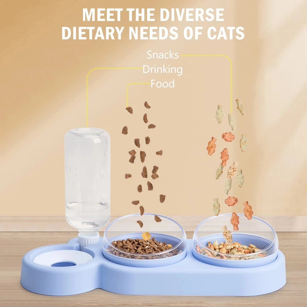 Automatic Raised Stand Container 3 in 1 Reptile Feeder Double Pet Drinker Food Bowl Pet Bowls Feeders Plastic