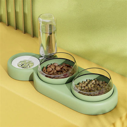 Automatic Raised Stand Container 3 in 1 Reptile Feeder Double Pet Drinker Food Bowl Pet Bowls Feeders Plastic