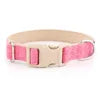 Luxury Cotton Velvet Adjustable Pet Collar Plaid Print Lightweight Dog Collar with High-quality Plastic Buckle