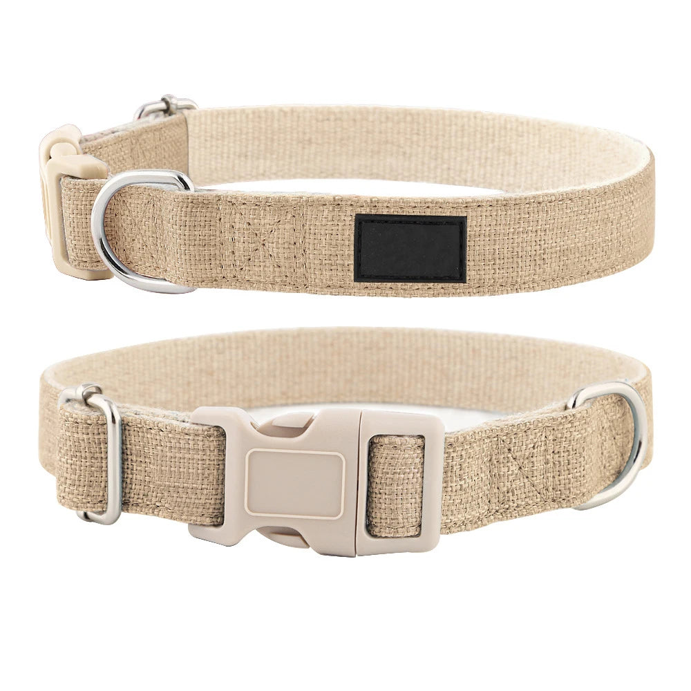Luxury Cotton Velvet Adjustable Pet Collar Plaid Print Lightweight Dog Collar with High-quality Plastic Buckle