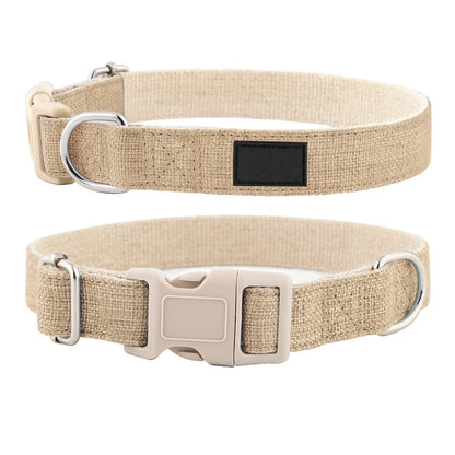 Luxury Cotton Velvet Adjustable Pet Collar Plaid Print Lightweight Dog Collar with High-quality Plastic Buckle