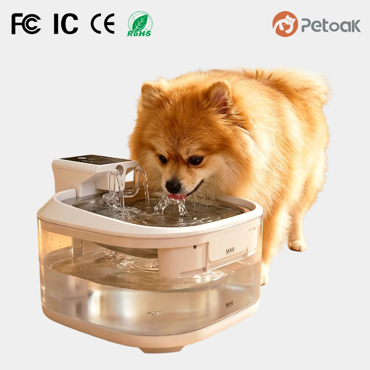 4.5L Durable Transparent Pet Water Dispenser Smart Cat Dog Water Fountain IPX6 Waterproof Wireless Rechargeable 3 Modes for Pets