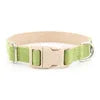 Luxury Cotton Velvet Adjustable Pet Collar Plaid Print Lightweight Dog Collar with High-quality Plastic Buckle