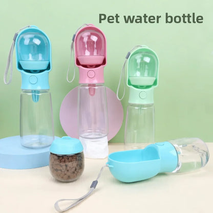 Pet Supplies Plastic Dog Cat Water Bottle & Food Storage Container Portable Outdoor Travel Cup