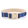 Luxury Cotton Velvet Adjustable Pet Collar Plaid Print Lightweight Dog Collar with High-quality Plastic Buckle